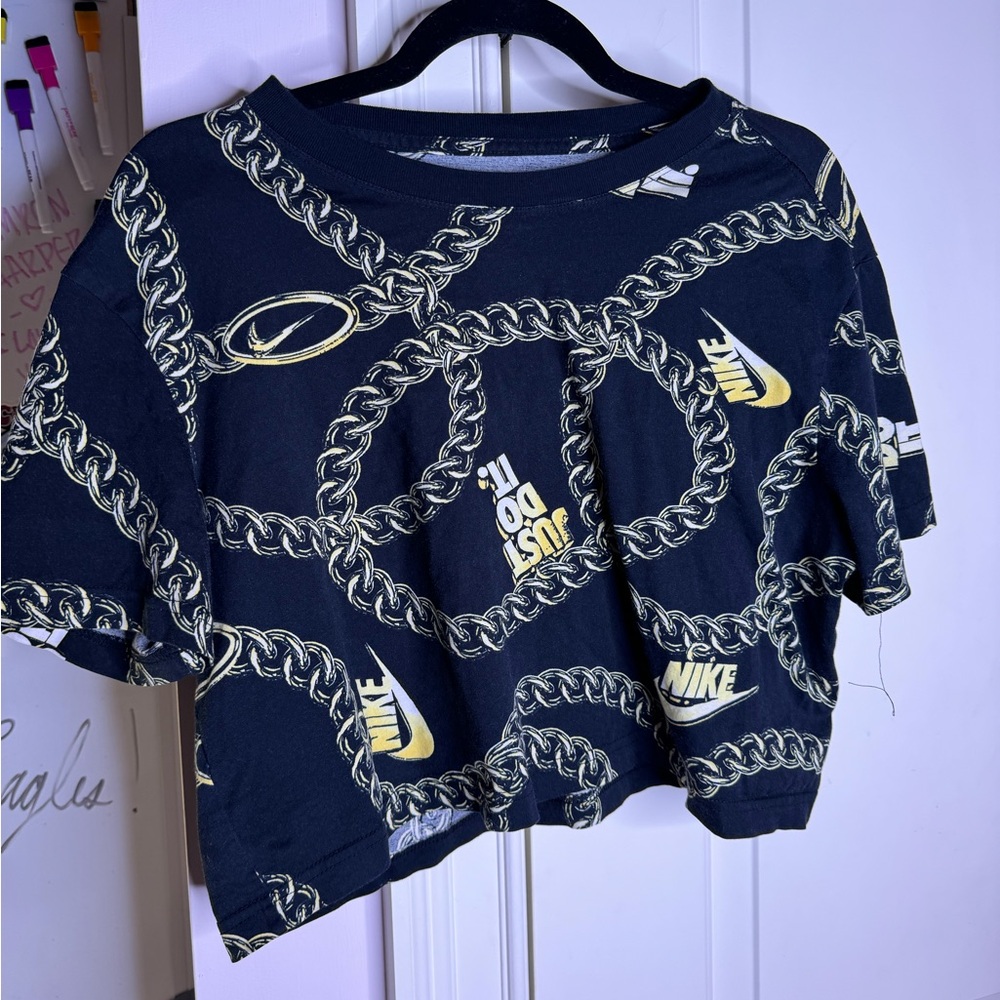 Nike Crop Top With Gold Chains